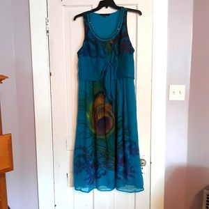 Turquoise Peacock dress